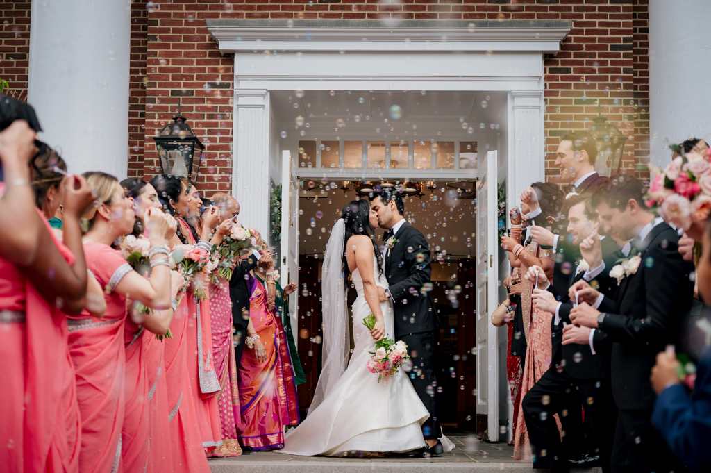 A vibrant Indian couple celebrates their wedding day at the beautiful Pleasantdale Chateau in Northern New Jersey.